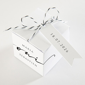 Boîte de dragées mariage elle a dit oui - Dessus de la boîte