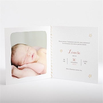 Faire-part naissance pêcheur d'étoile - Intérieur du faire-part