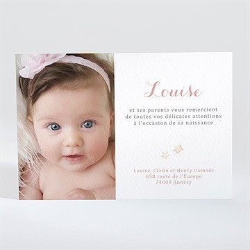 Remerciement naissance pêcheur d'étoile - Dos de la carte