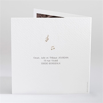 Faire-part naissance la fanfare! - Dos du faire-part