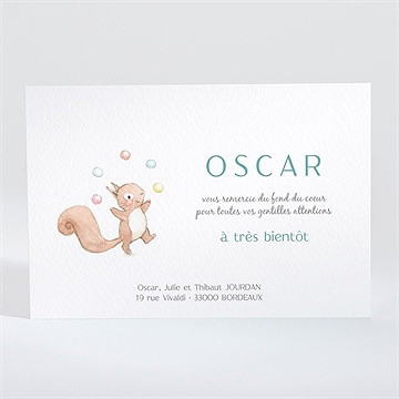 Remerciement naissance la fanfare! - Dos de la carte