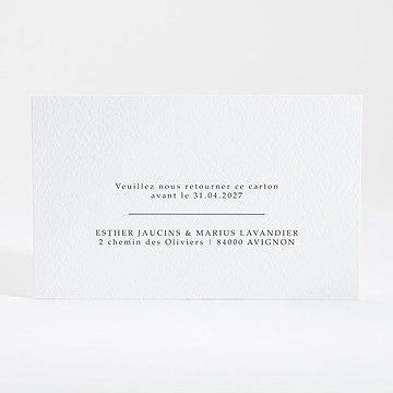 Carton réponse mariage liés pour toujours - Dos du carton
