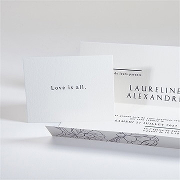 Faire-part mariage chic et moderne - Intérieur du faire-part