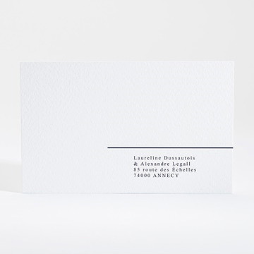 Carton réponse mariage chic et moderne - Dos du carton