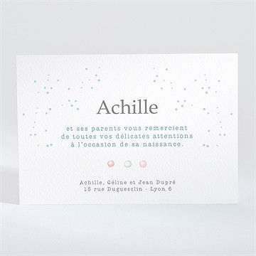 Remerciement naissance ma jolie fanfare - Dos de la carte