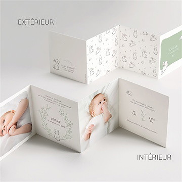 Faire-part naissance ravissant lapin - Vue détaillée