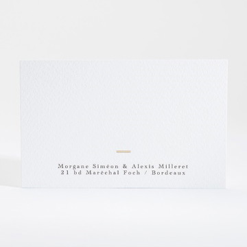 Carton d'invitation mariage lettre moderne - Dos du carton
