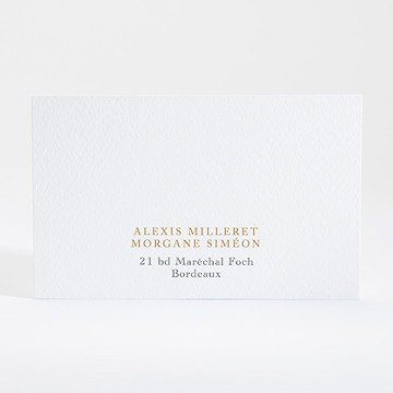 Carton réponse mariage lettre moderne - Dos du carton