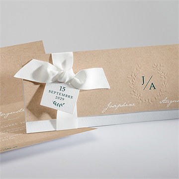 Faire-part mariage kraft naturel - Extérieur du faire-part