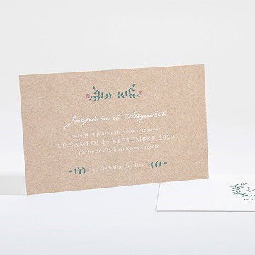 Carton d'invitation mariage kraft naturel
