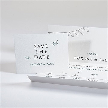 Faire-part mariage belle couronne - Intérieur du faire-part