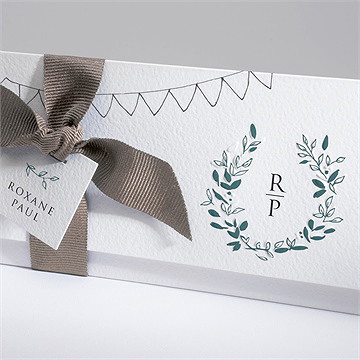 Faire-part mariage belle couronne - Détail du faire-part