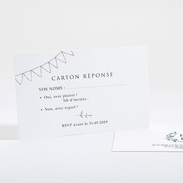 Carton réponse mariage belle couronne