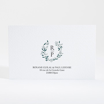 Carton réponse mariage belle couronne - Dos du carton