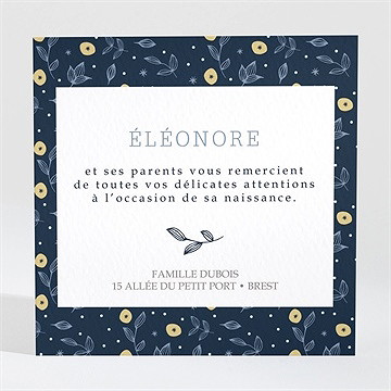 Remerciement naissance citrons et motifs - Dos de la carte