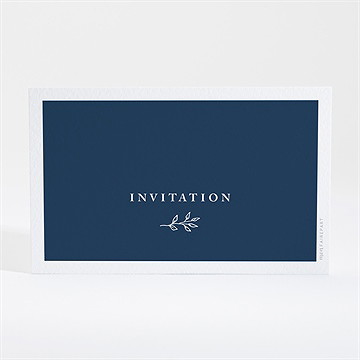Carton d'invitation mariage bleu romantique - Dos du carton