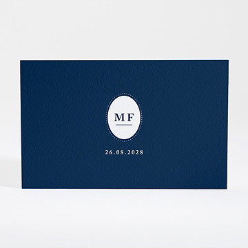 Carton réponse mariage bleu romantique - Dos du carton