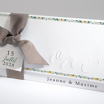 Faire-part mariage oui en relief - Détail du faire-part