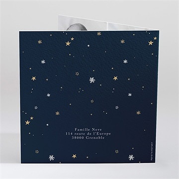 Faire-part naissance neige étoilée - Dos du faire-part