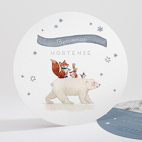 Faire-part naissance ours polaire & co