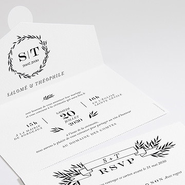 Faire-part mariage gravure secrète - Détail du faire-part