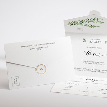 Faire-part mariage branche d'amour