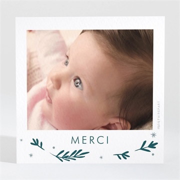 Remerciement naissance polaroid végétal