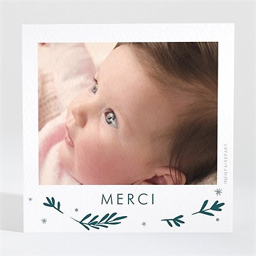 Remerciement naissance polaroid végétal