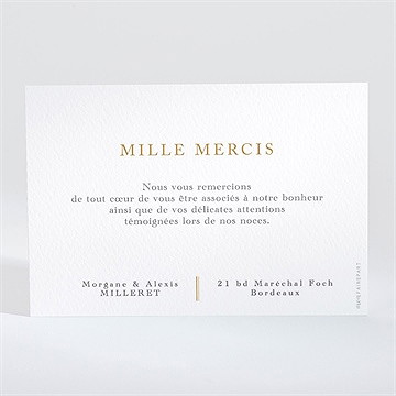 Remerciement mariage lettre moderne - Dos de la carte