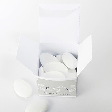 Boîte de dragées mariage esperluette - Intérieur de la boîte