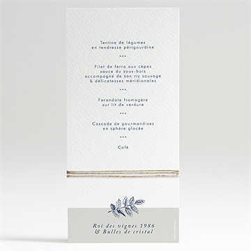 Menu mariage esperluette - Dos du menu