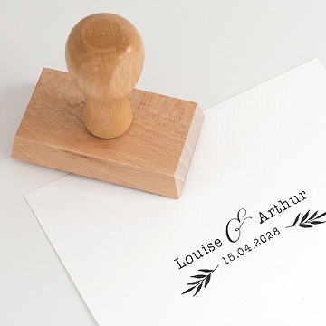 Tampon mariage prénoms des mariés - Détail du tampon