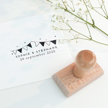 Tampon mariage prénoms guinguette