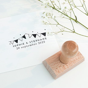 Tampon mariage prénoms guinguette