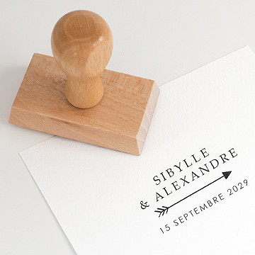 Tampon mariage prénoms - Détail du tampon