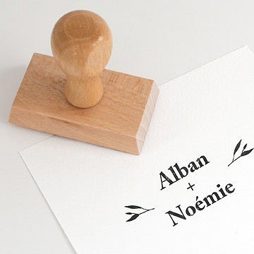 Tampon mariage lui + elle - Détail du tampon