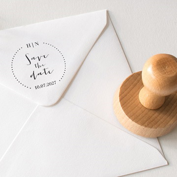 Tampon mariage ronde de pointillés