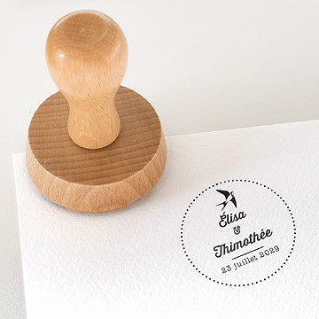 Tampon mariage l'oiseau s'envole - Détail du tampon