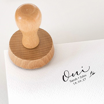 Tampon mariage oui personnalisé - Détail du tampon