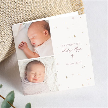 Faire-part de baptême simple design