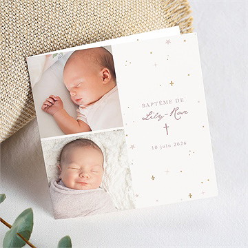 Faire-part de baptême simple design