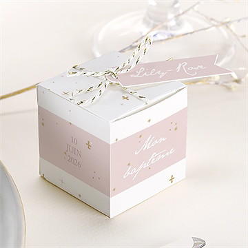 Boîte de dragées baptême simple design