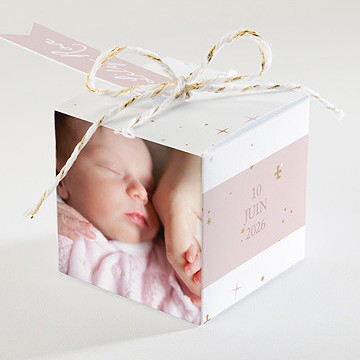 Boîte de dragées baptême simple design - Dos de la boîte