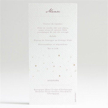 Menu baptême simple design - Dos du menu