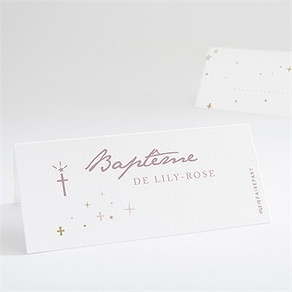 Marque-place baptême simple design