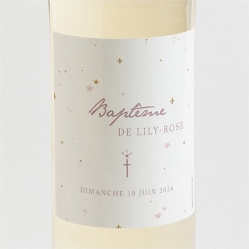 Etiquette de bouteille baptême simple design
