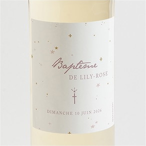 Etiquette de bouteille baptême simple design