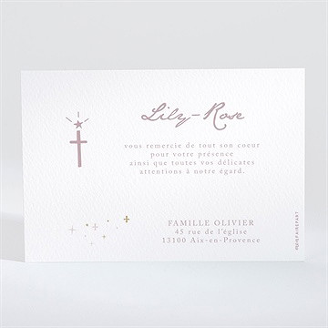 Remerciement baptême simple design - Dos de la carte