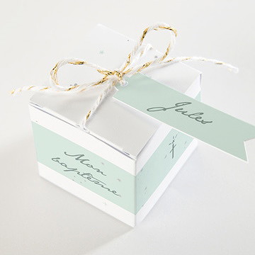 Boîte de dragées baptême lumière ! - Dessus de la boîte