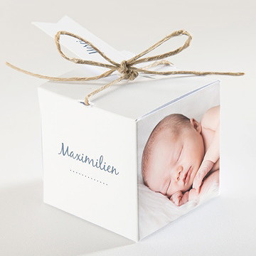 Boîte de dragées baptême mosaïque de photos - Dos de la boîte